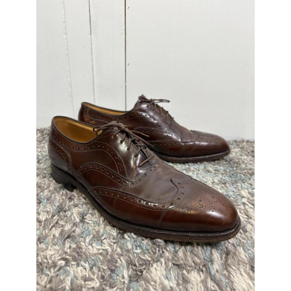 Johnston And Murphy Shoes Mens 10.5 C Aristocraft Deep Brown Wingtip Leather